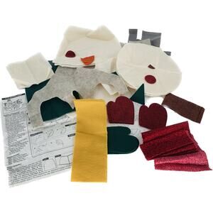 Snowman Craft Pattern And Kit Snow Family Fabric Supplies Cutouts Bonus Pumpkin